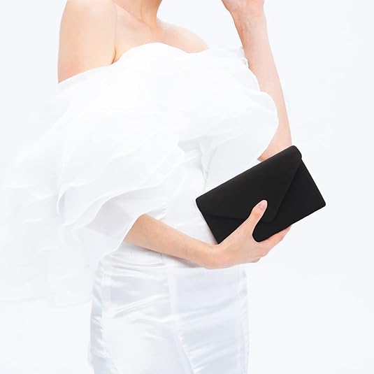 Clutch Purse for Women Evening Bags Handbags for Wedding Party Cocktail Prom Faux Suede Crossbody Shoulder Bag