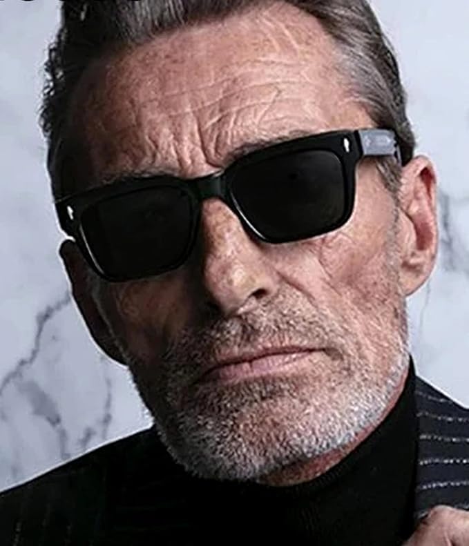 Square Frame Sunglasses for Women Men Trendy Chunky Rectangle Sun Glasses Black Shades UV400 Protection best for Men and Women and even looks good at OLD men