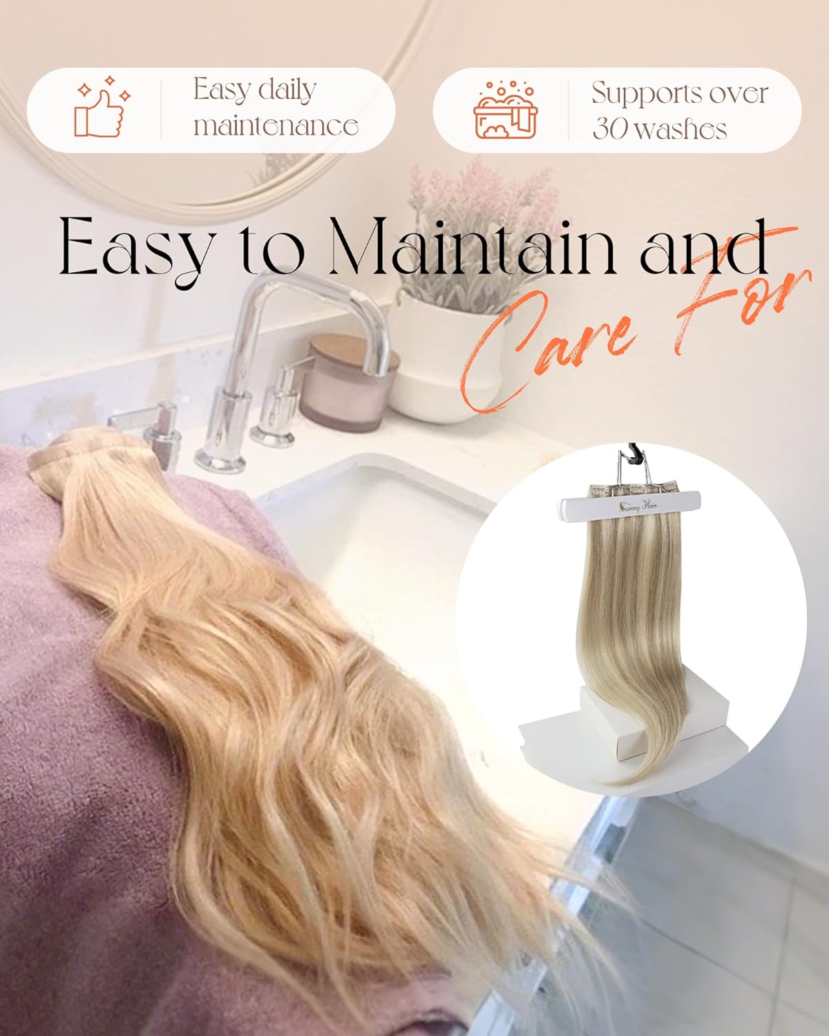 Hair Clip in Hair Extensions Straight Human Hair Clip in Extensions Remy Clip in Hair Extensions Real Human Hair Extensions Clip ins Golden Blonde Highlights Light Blonde 18inch