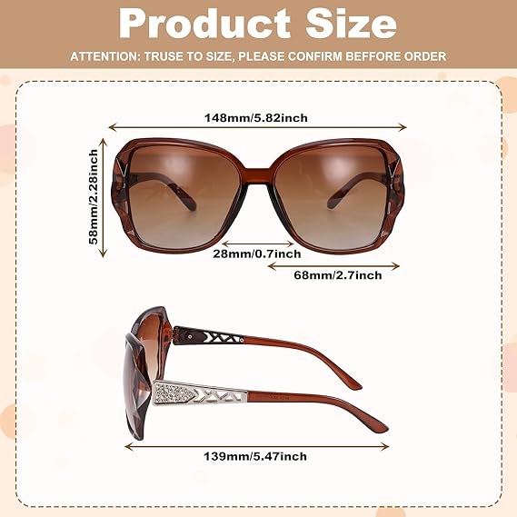 4 Pcs Women Large Sunglasses, UV 400 Glasses Oversized Classic Trend Ladies Sunglasses Sparkling Large Frame