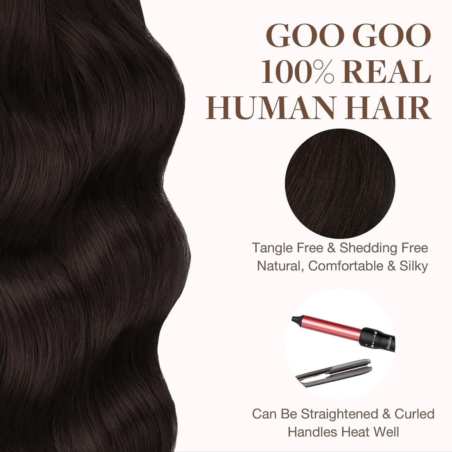 Tape in Hair Extensions Human Hair, 2 Dark Brown, 20inch 50g 20pcs, Skin Weft Seamless Invisible, Silky Straight with Thick Ends, Remy Human Hair
