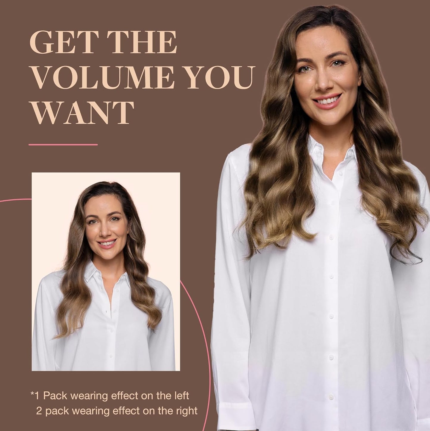 Clip in Hair Extensions Real Human Hair, Remy Human Hair Extensions Clip ins for Women, Natural Human Hair, 18inch 120g 7Pcs, 4/27/4 Balayage Chocolate Brown to Caramel Blonde