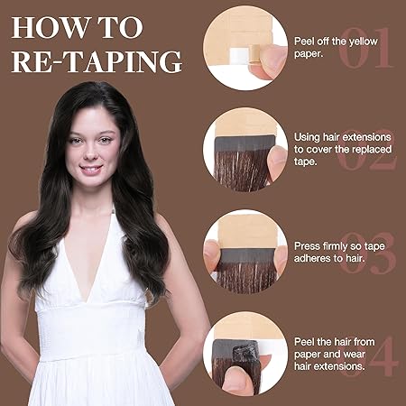 Tape in Hair Extensions Human Hair, 2 Dark Brown, 20inch 50g 20pcs, Skin Weft Seamless Invisible, Silky Straight with Thick Ends, Remy Human Hair