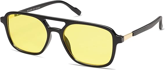 Retro Aviator Sunglasses for Women Men,Trendy Rectangle Womens Mens Shades Sun Glasses