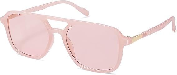 Retro Aviator Sunglasses for Women Men,Trendy Rectangle Womens Mens Shades Sun Glasses
