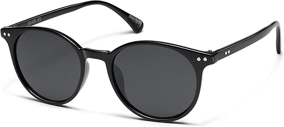 Small Round Classic Polarized Sunglasses for Women Men Vintage Style UV400 Lens MAY