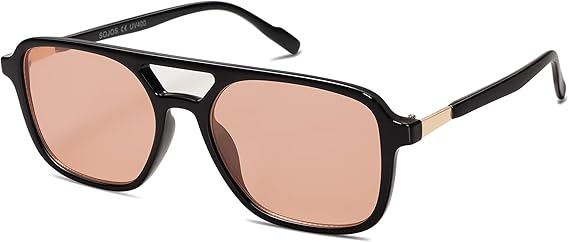 Retro Aviator Sunglasses for Women Men,Trendy Rectangle Womens Mens Shades Sun Glasses