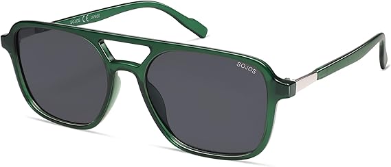 Retro Aviator Sunglasses for Women Men,Trendy Rectangle Womens Mens Shades Sun Glasses