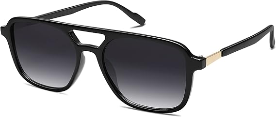 Retro Aviator Sunglasses for Women Men,Trendy Rectangle Womens Mens Shades Sun Glasses