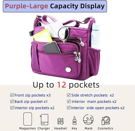 Practical Women’s Crossbody Bag – Nylon Shoulder Purse for Travel, Work & Daily Use