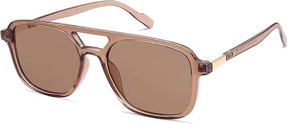 Retro Aviator Sunglasses for Women Men,Trendy Rectangle Womens Mens Shades Sun Glasses