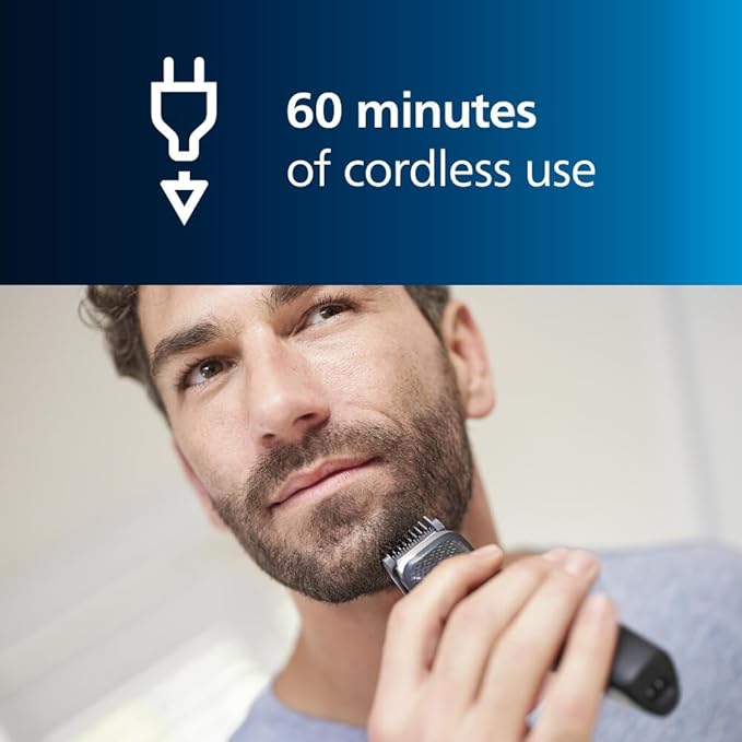 Norelco Philips Multigroom 3000 Series, All-in-One Trimmer, Beard Trimmer and Hair Clipper, 15-Piece Men's Grooming Kit for Head, Beard, Face, Nose, Ears, No Blade Oil Needed, Soft Pouch, MG3770/40