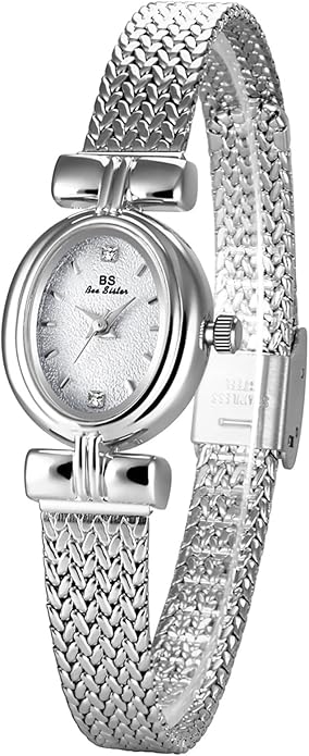 Gosasa Luxury Women Vintage Bracelet Wrist Watch Dainty Small Ladies Oval Quartz Watch Mesh Strap with Tools Included