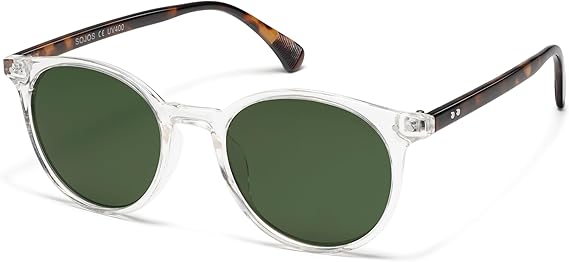 Small Round Classic Polarized Sunglasses for Women Men Vintage Style UV400 Lens MAY