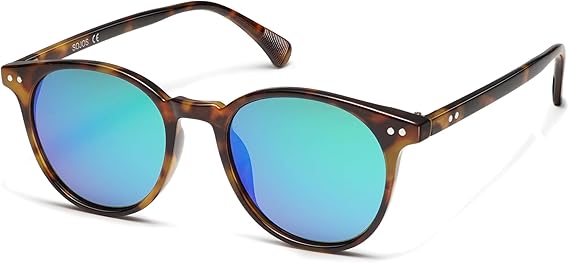 Small Round Classic Polarized Sunglasses for Women Men Vintage Style UV400 Lens MAY