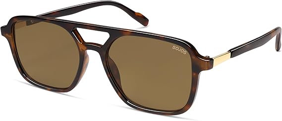 Retro Aviator Sunglasses for Women Men,Trendy Rectangle Womens Mens Shades Sun Glasses