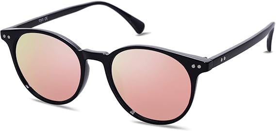 Small Round Classic Polarized Sunglasses for Women Men Vintage Style UV400 Lens MAY