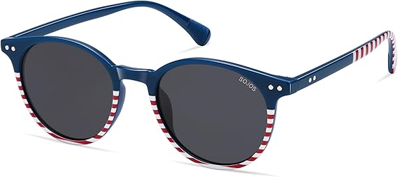 Small Round Classic Polarized Sunglasses for Women Men Vintage Style UV400 Lens MAY