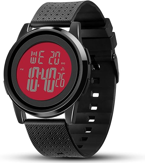 Mens Watch Ultra-Thin Digital Sports Watch Waterproof Stainless Steel Fashion Wrist Watch for Men Women