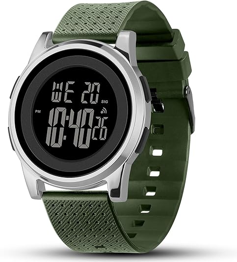 Mens Watch Ultra-Thin Digital Sports Watch Waterproof Stainless Steel Fashion Wrist Watch for Men Women