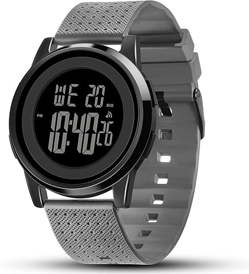 Mens Watch Ultra-Thin Digital Sports Watch Waterproof Stainless Steel Fashion Wrist Watch for Men Women