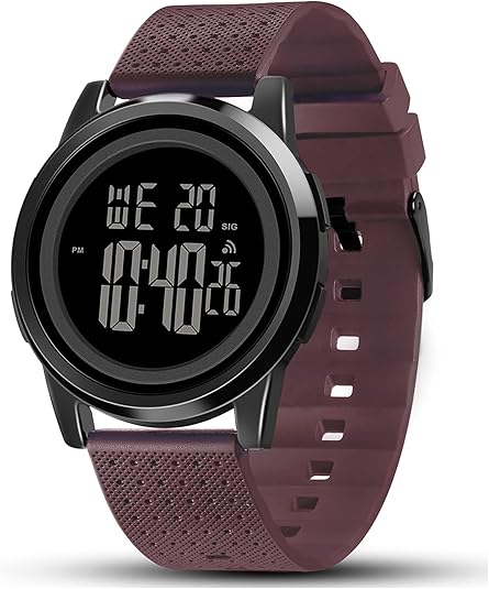 Mens Watch Ultra-Thin Digital Sports Watch Waterproof Stainless Steel Fashion Wrist Watch for Men Women