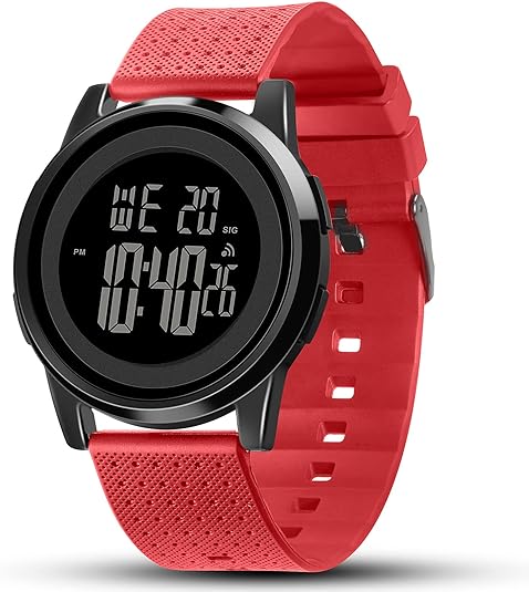 Mens Watch Ultra-Thin Digital Sports Watch Waterproof Stainless Steel Fashion Wrist Watch for Men Women