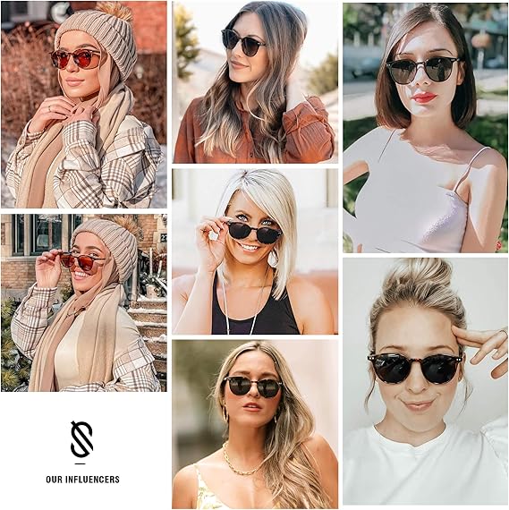 Small Round Classic Polarized Sunglasses for Women Men Vintage Style UV400 Lens MAY