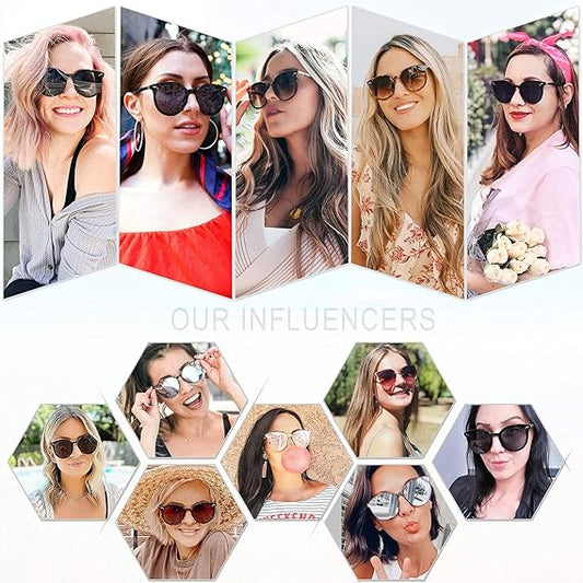 Sunglasses Womens Trendy 2025 Classic Round Retro Vintage Shades Large Frame Sunnies